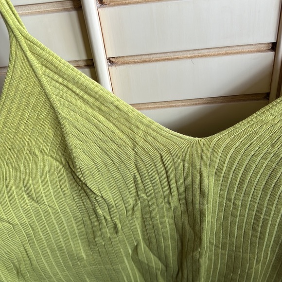 Anthropologie Chartreuse Knit Tank Top - Picture 2 of 4